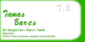 tamas barcs business card